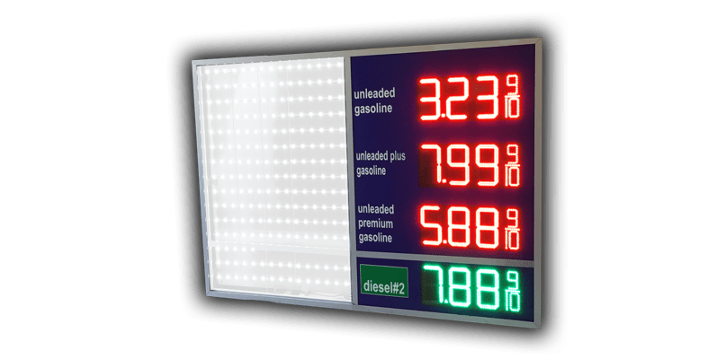 Outdoor LED Gas Station Sign Price Changer Slider